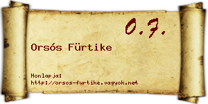 Orsós Fürtike névjegykártya